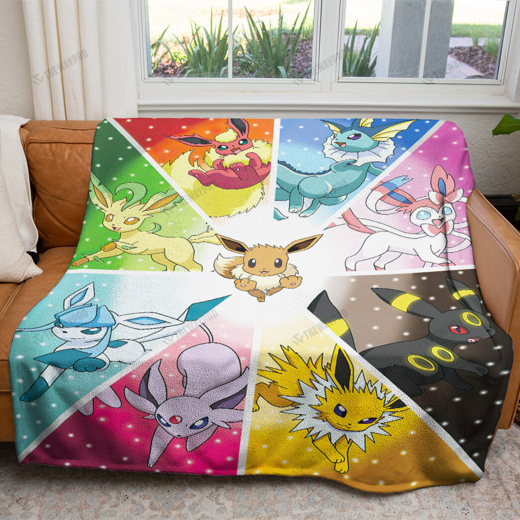 Anime Eeveelutions Custom Soft Blanket