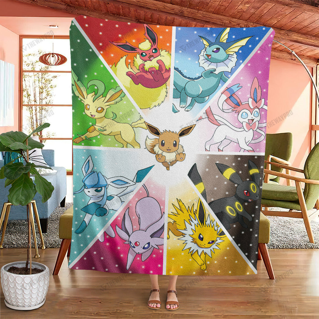 Anime Eeveelutions Custom Soft Blanket