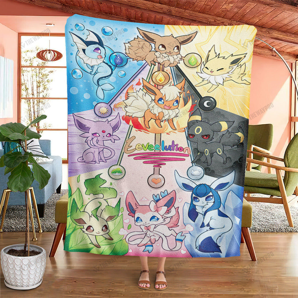 Anime Eevee Evolution Custom Soft Blanket