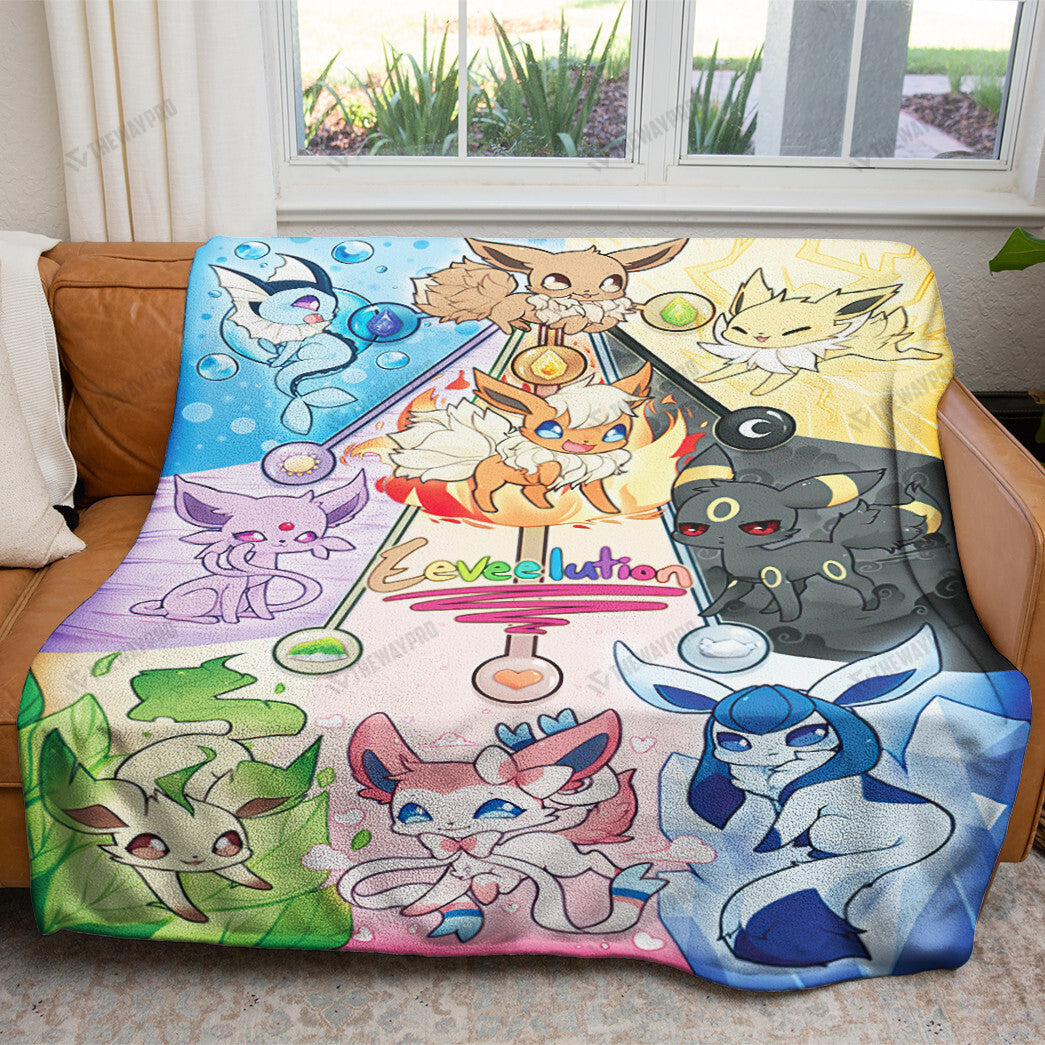 Anime Eevee Evolution Custom Soft Blanket