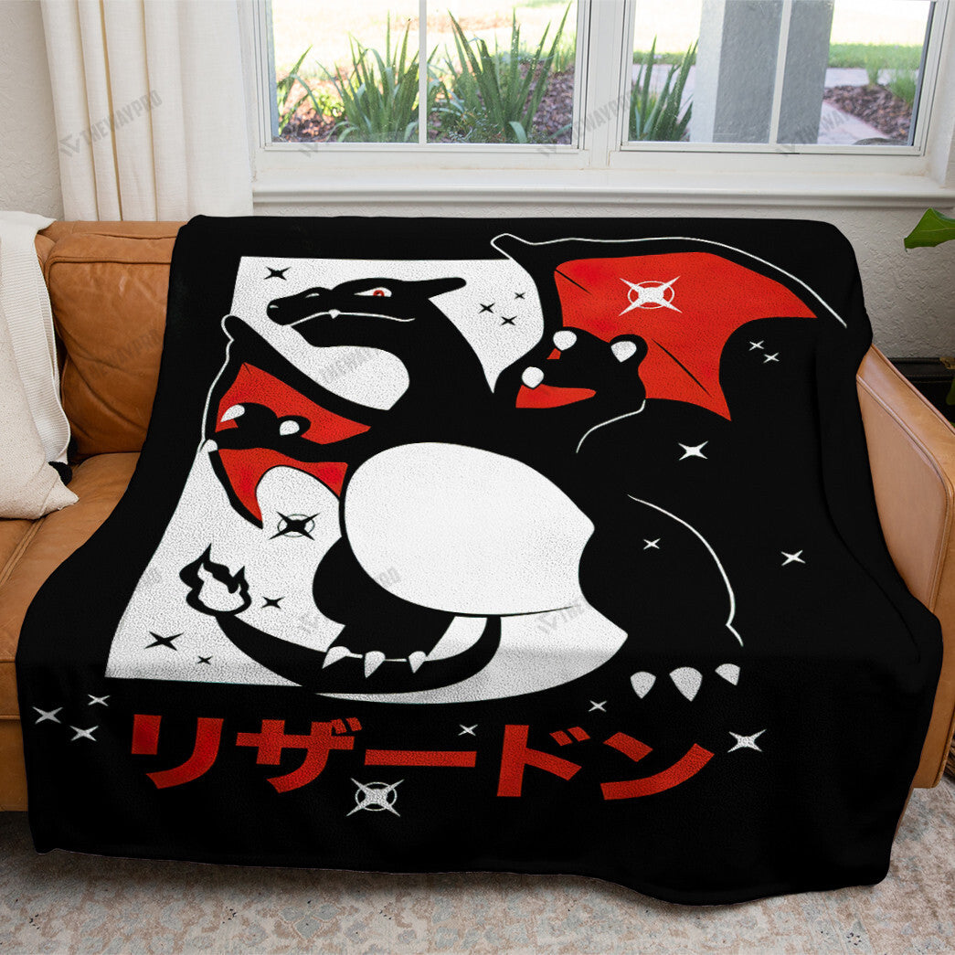 Anime Charizard Custom Soft Blanket