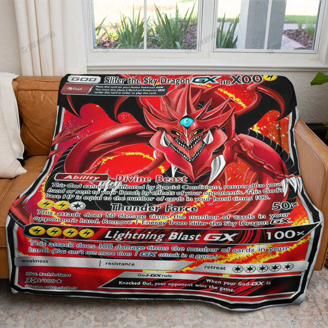 Anime YGO Slifer The Sky Dragon GX Custom Soft Blanket