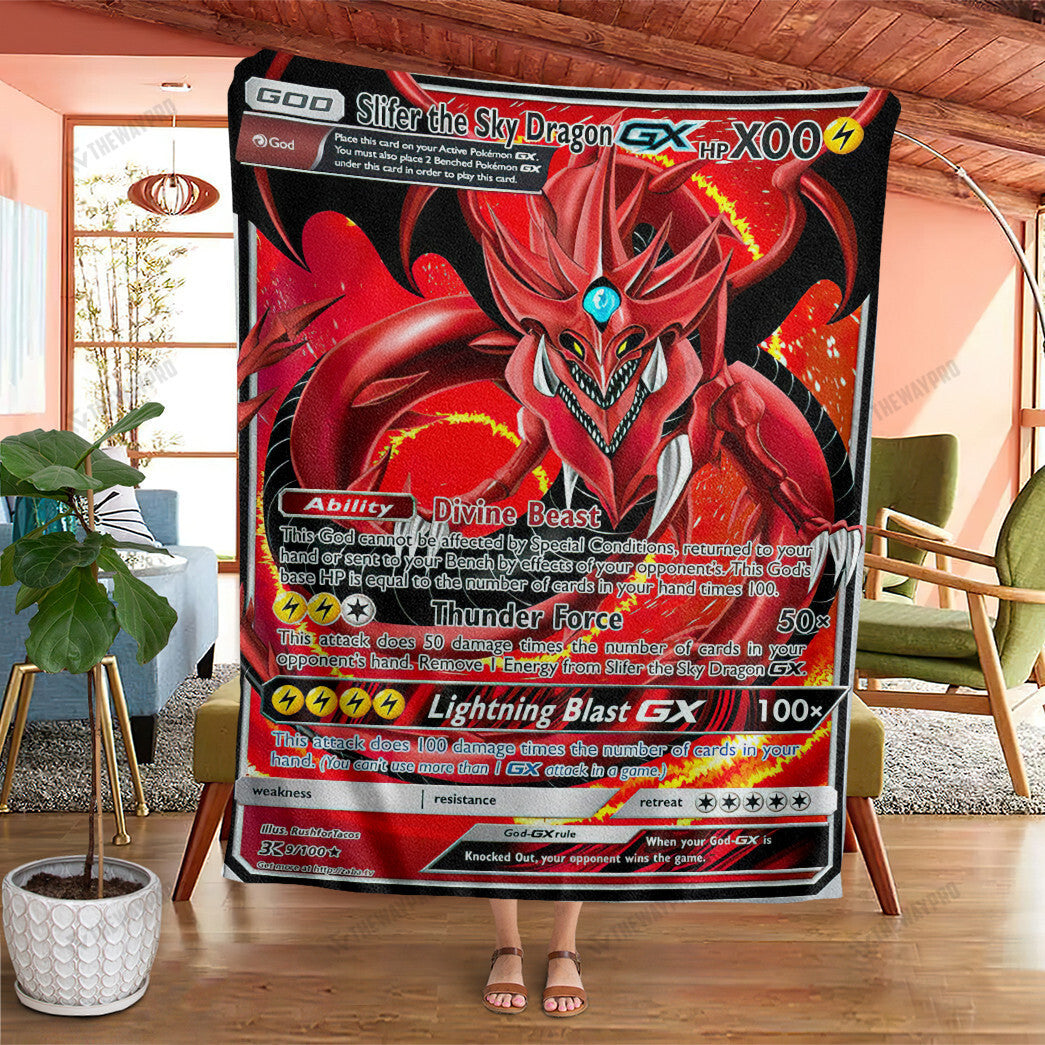 Anime YGO Slifer The Sky Dragon GX Custom Soft Blanket