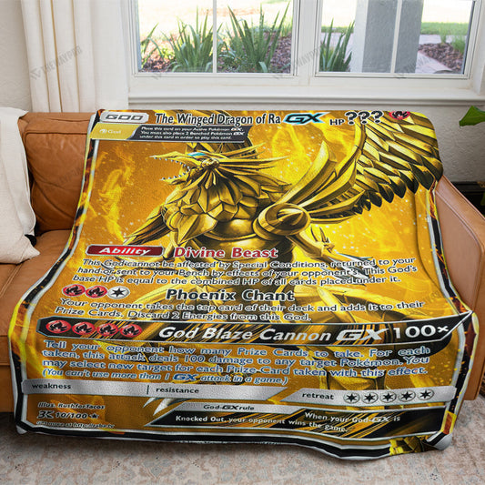 Anime YGO The Winged Dragon Of Ra Custom Soft Blanket