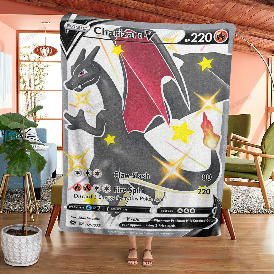 Anime Charizard V Custom Soft Blanket