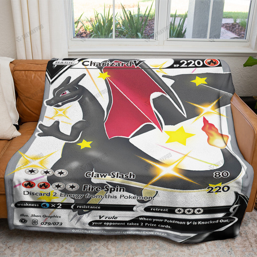 Anime Charizard V Custom Soft Blanket