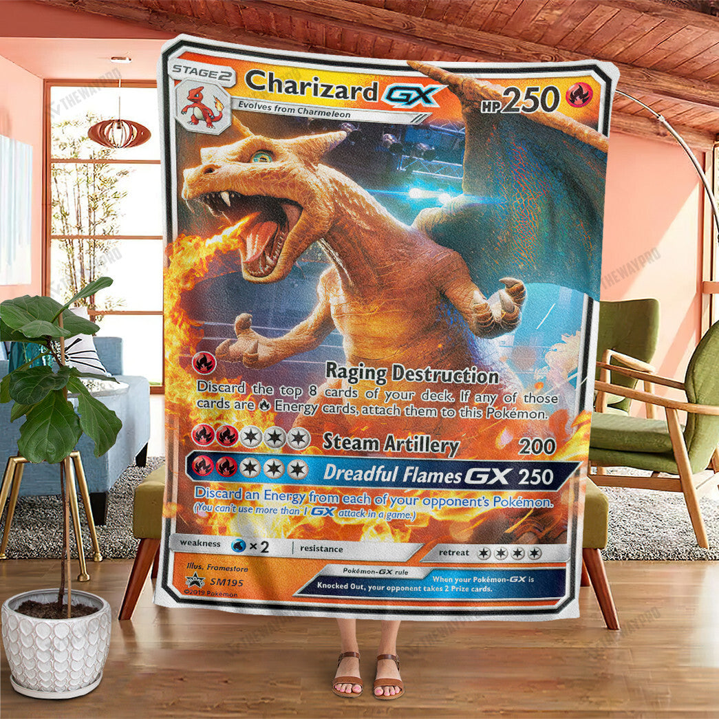 Anime Charizard GX Custom Soft Blanket