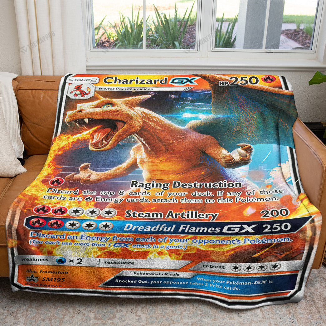 Anime Charizard GX Custom Soft Blanket