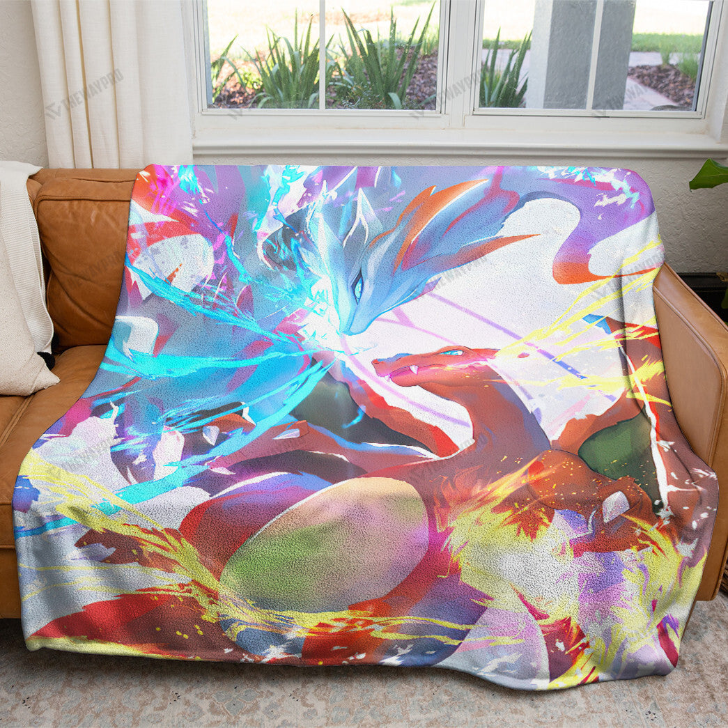 Anime Charizard Art Custom Soft Blanket