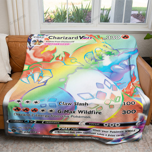 Anime Charizard VMAX Champion’s Path Custom Soft Blanket