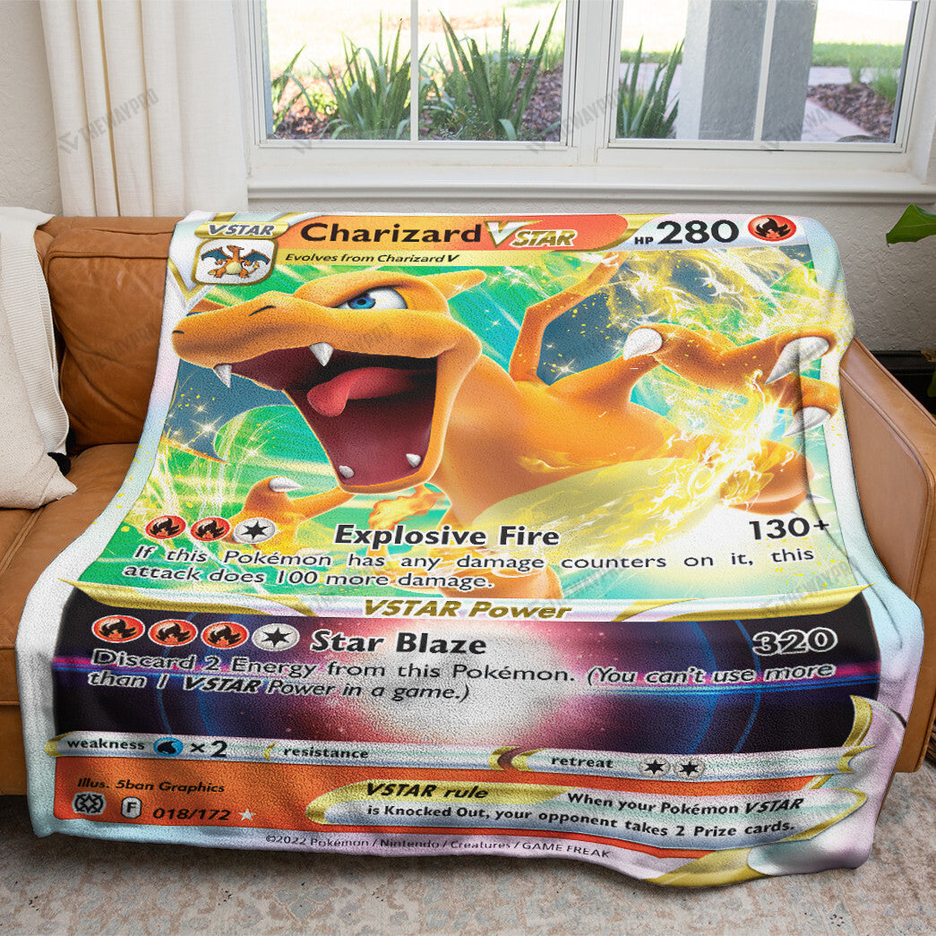 Anime Charizard VSTAR 2022 Soft Blanket