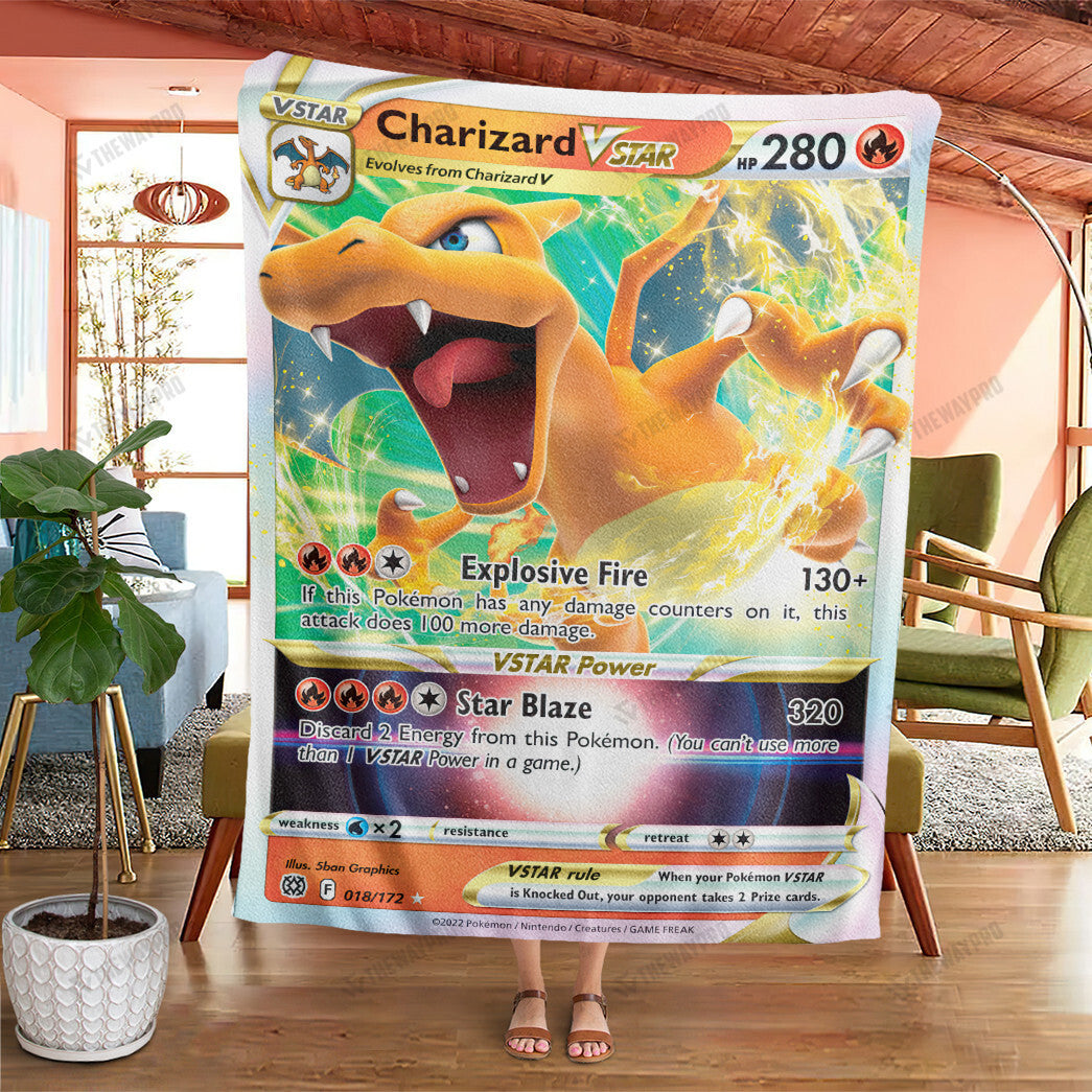 Anime Charizard VSTAR 2022 Soft Blanket