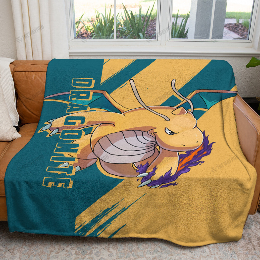 Anime Dragonite Custom Soft Blanket