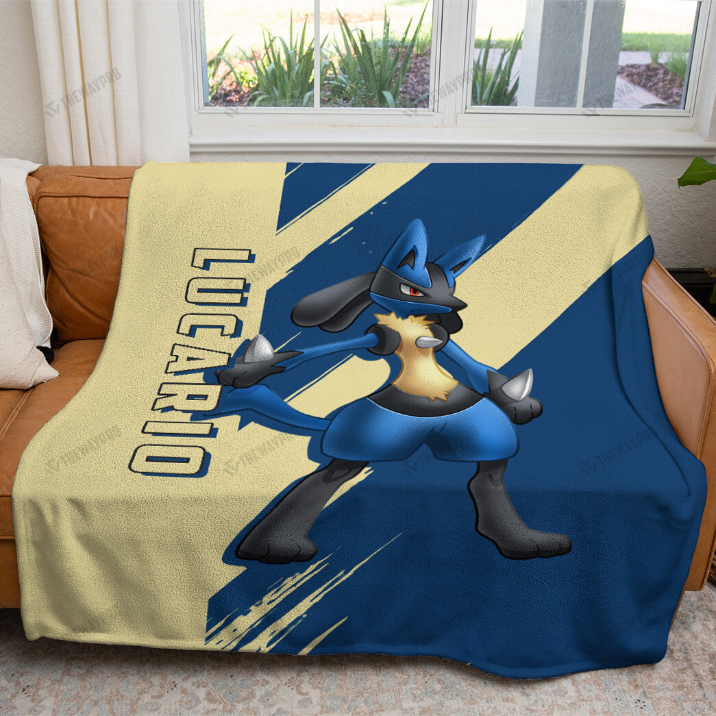 Anime Lucario Custom Soft Blanket