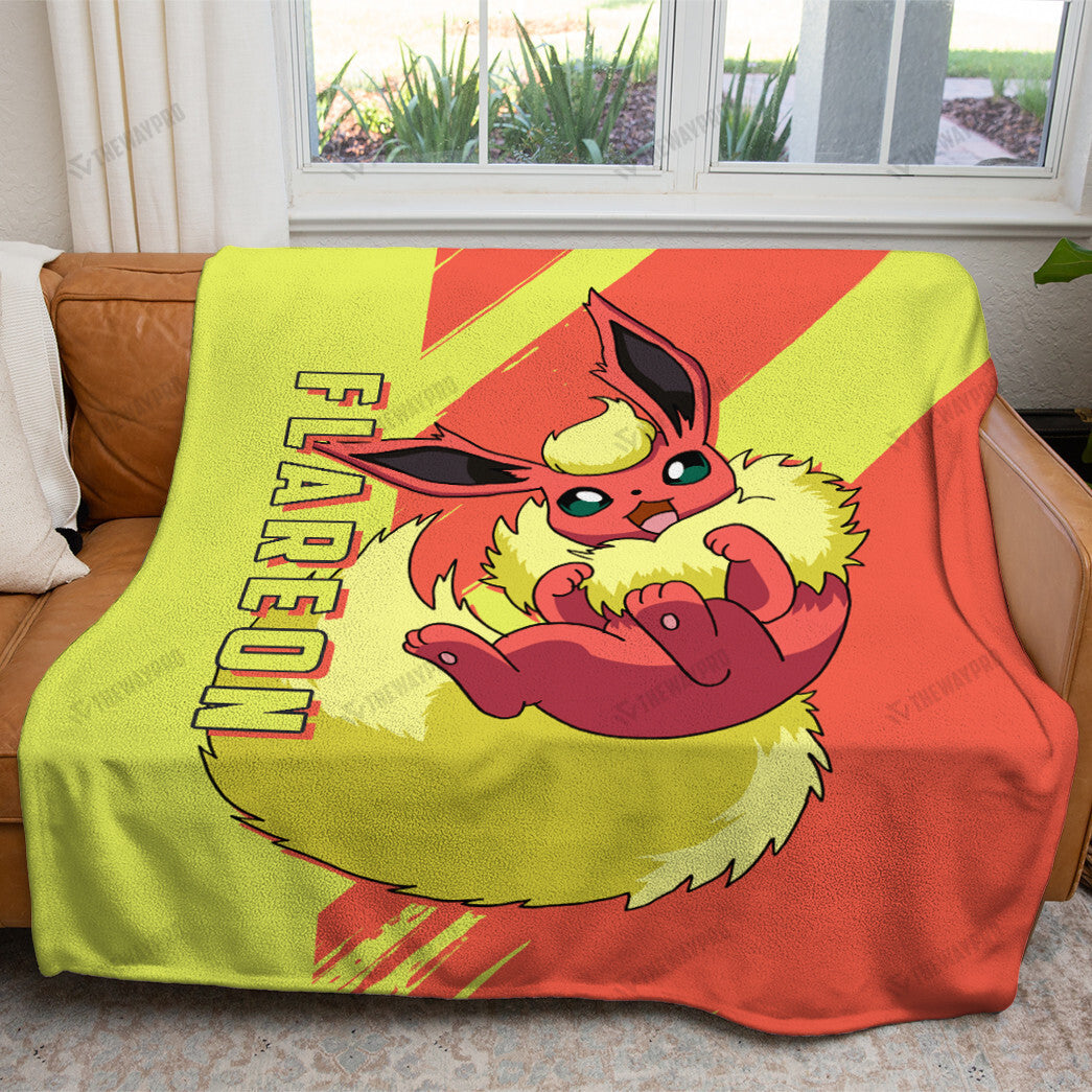 Anime Flareon Custom Soft Blanket