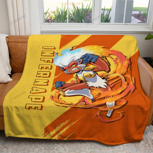 Anime Infernape Custom Soft Blanket