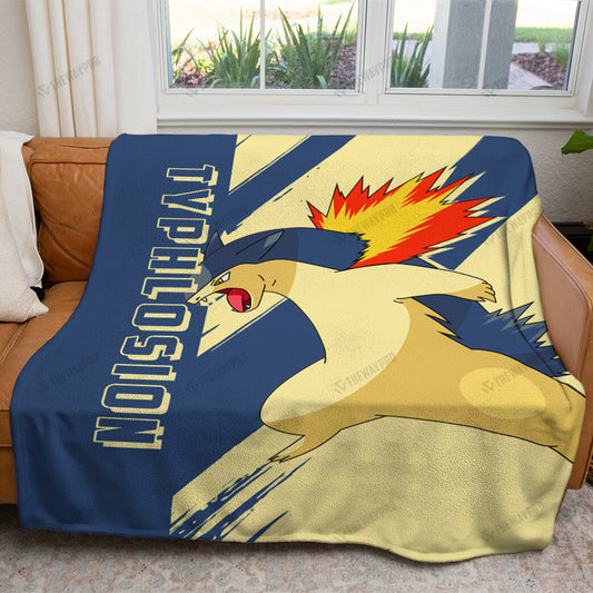 Anime Typhlosion Custom Soft Blanket