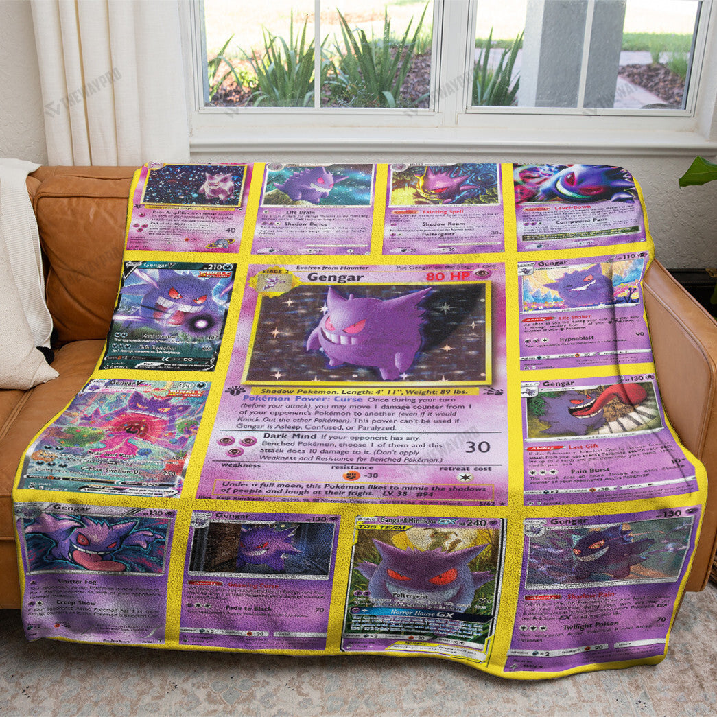 Anime Gengar Cards Version 2 Custom Soft Blanket