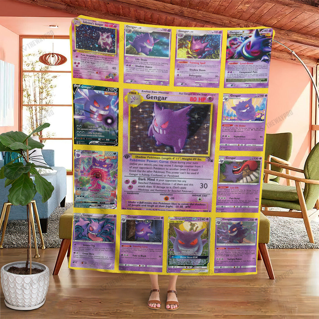 Anime Gengar Cards Version 2 Custom Soft Blanket