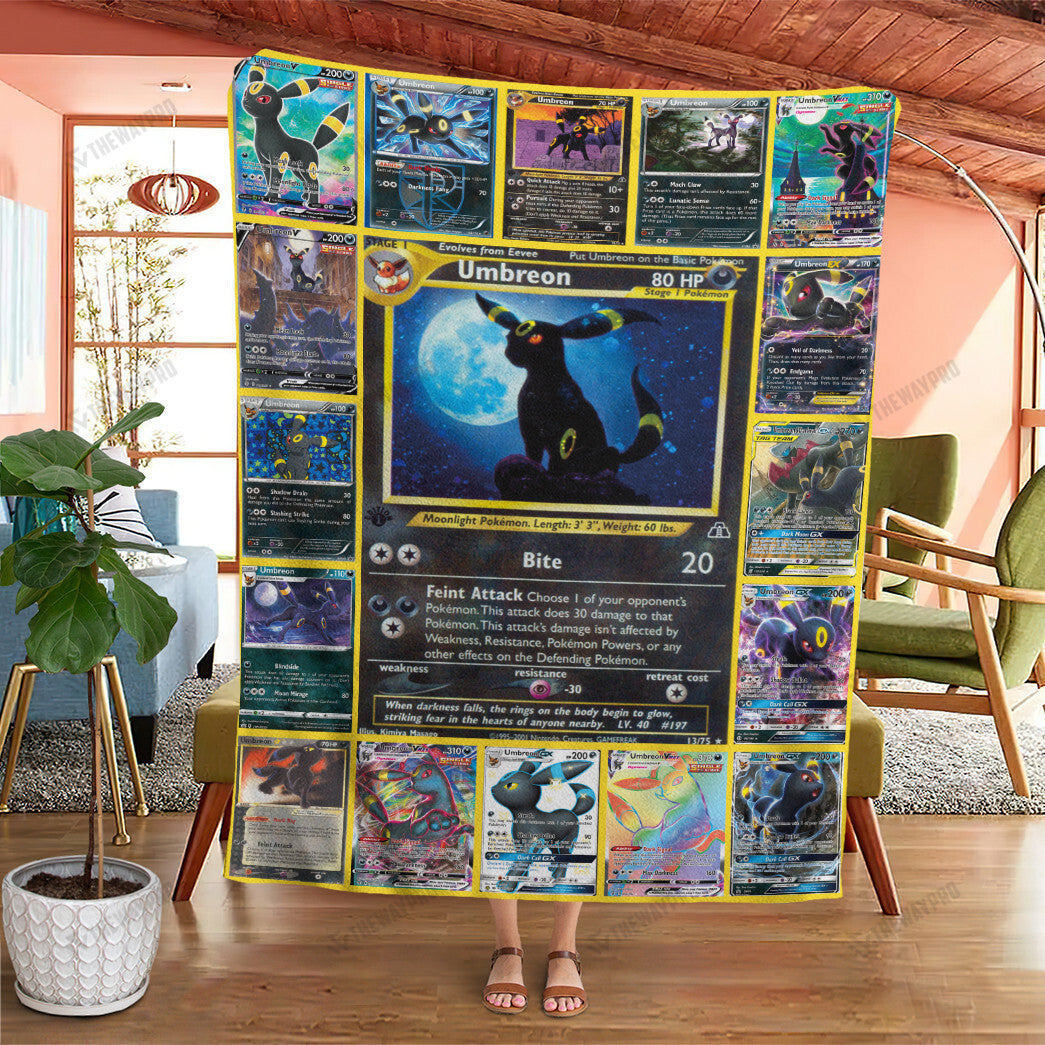 Anime Umbreon Cards Custom Soft Blanket