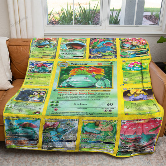 Anime Venusaur Cards Version 2 Custom Soft Blanket