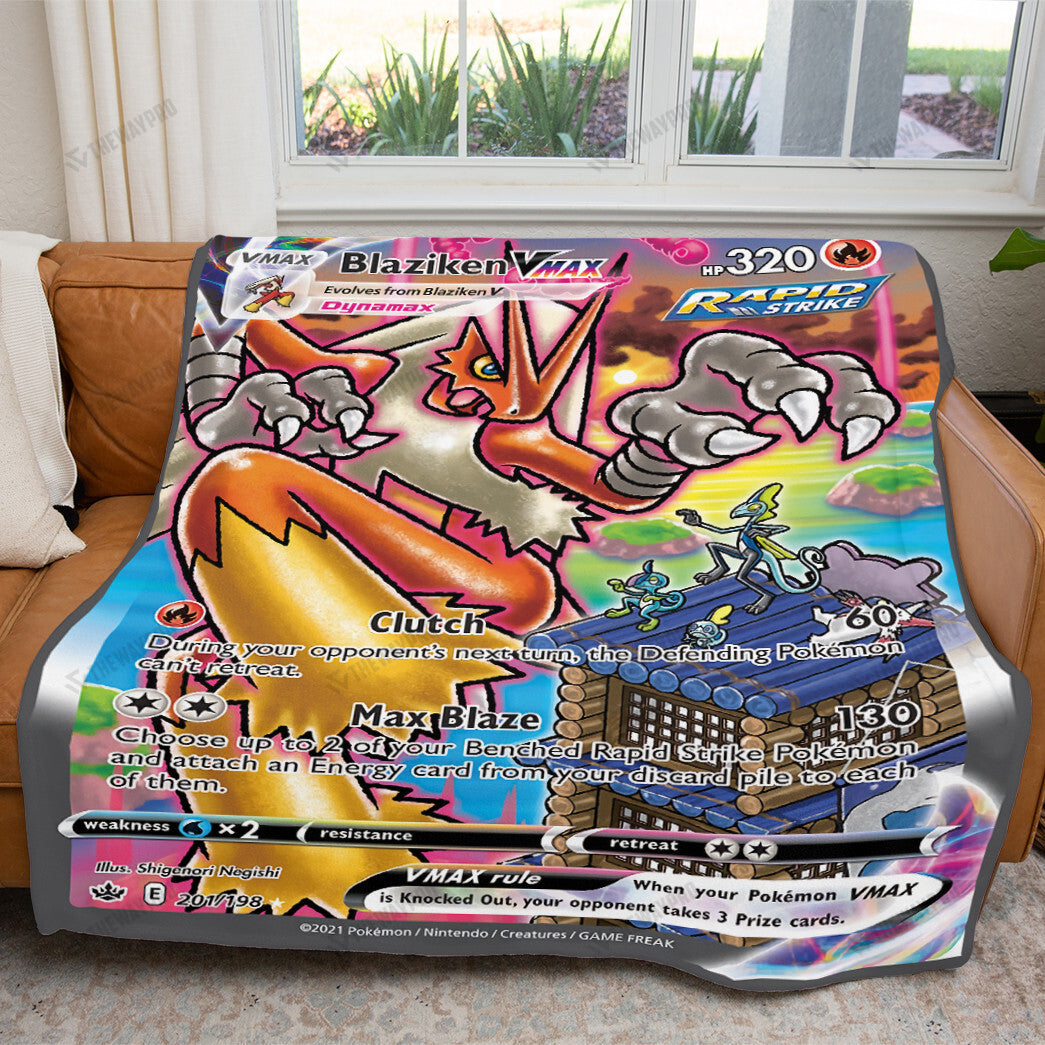 Anime Blaziken VMAX Chilling Reign Custom Soft Blanket