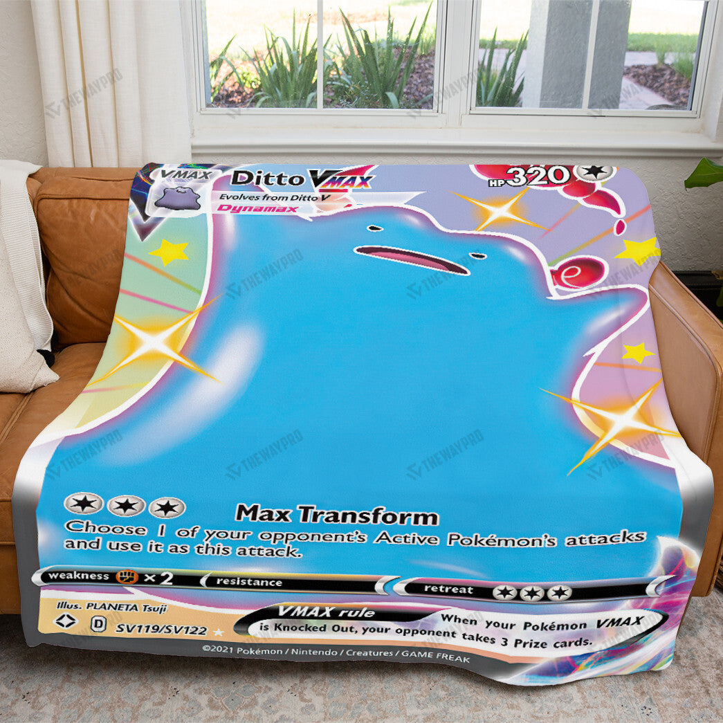 Anime Ditto VMAX Shining Fates Custom Soft Blanket