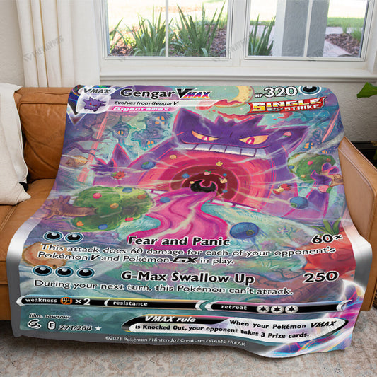 Anime Gengar VMAX Fusion Strike Custom Soft Blanket