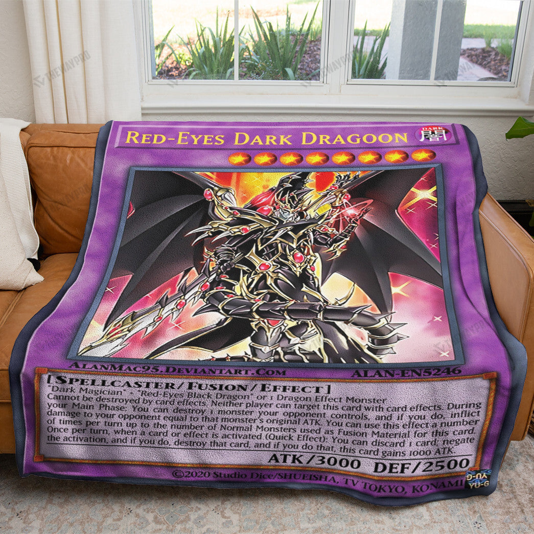 Anime YGO Red-Eyes Dark Dragon Custom Soft Blanket