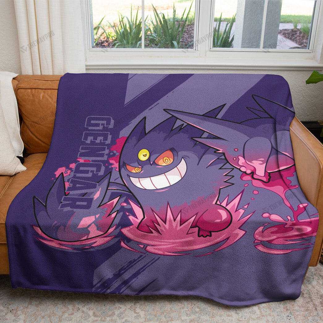 Anime Gengar Custom Soft Blanket