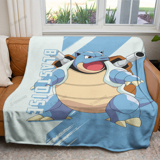 Anime Blastoise Custom Soft Blanket