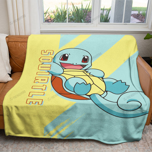 Anime Squirtle Custom Soft Blanket