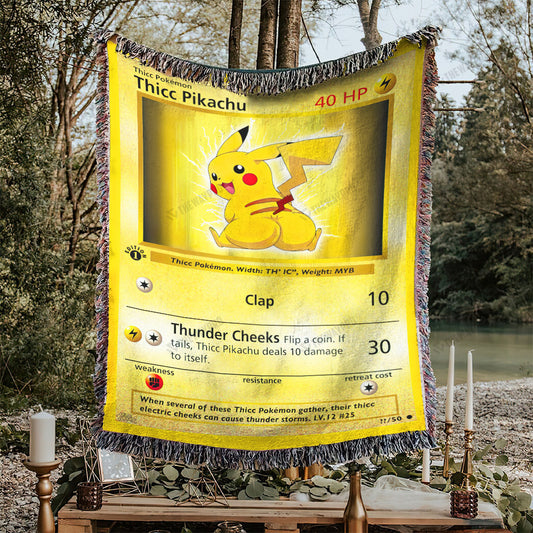 Thicc Pikachu Custom Woven Blanket