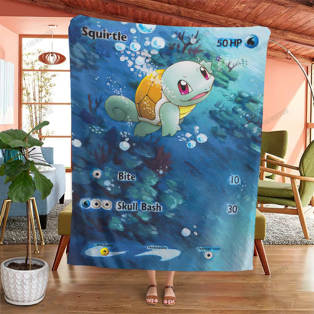 Painted Squirtle Custom Soft Blanket