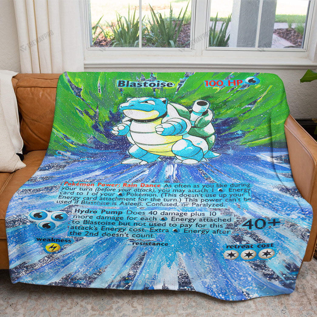 Painted Blastoise Custom Soft Blanket