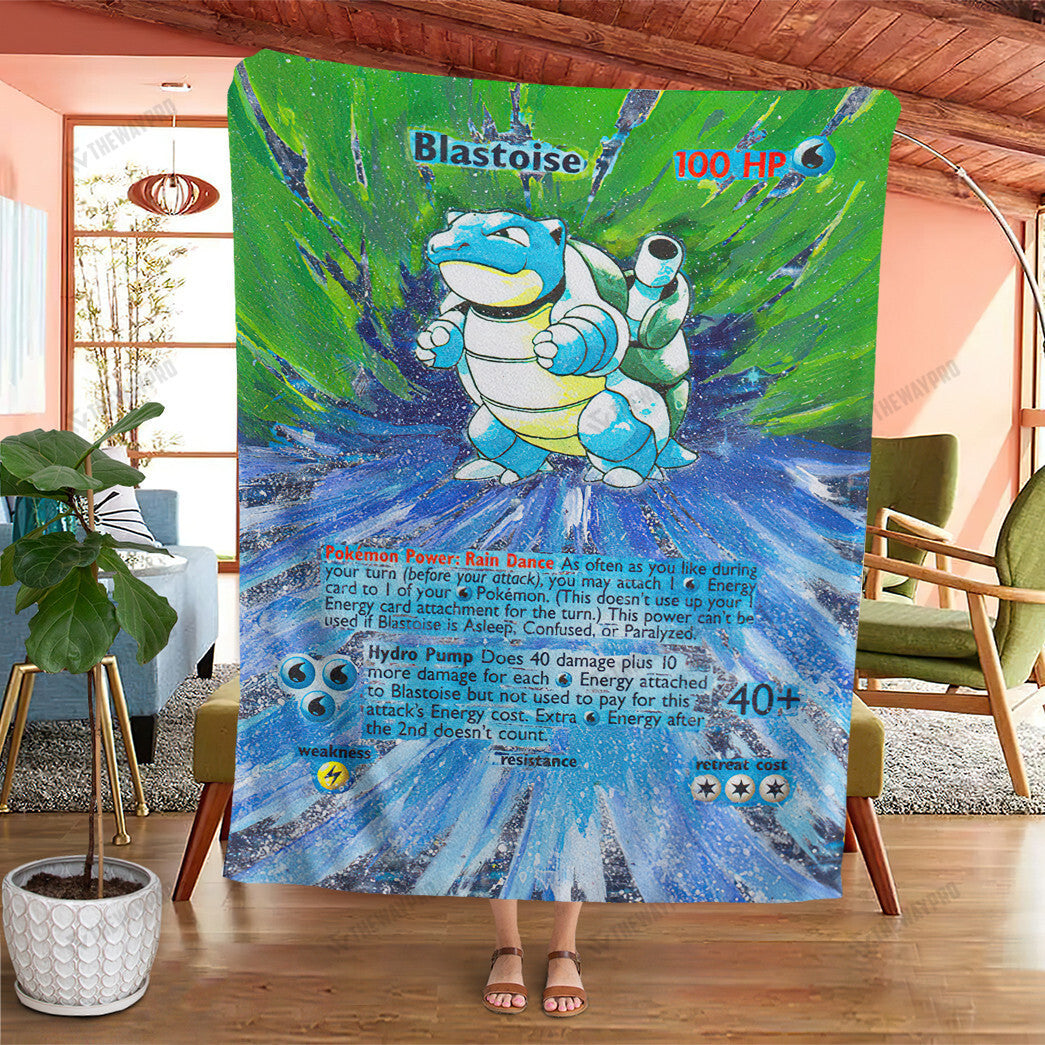 Painted Blastoise Custom Soft Blanket