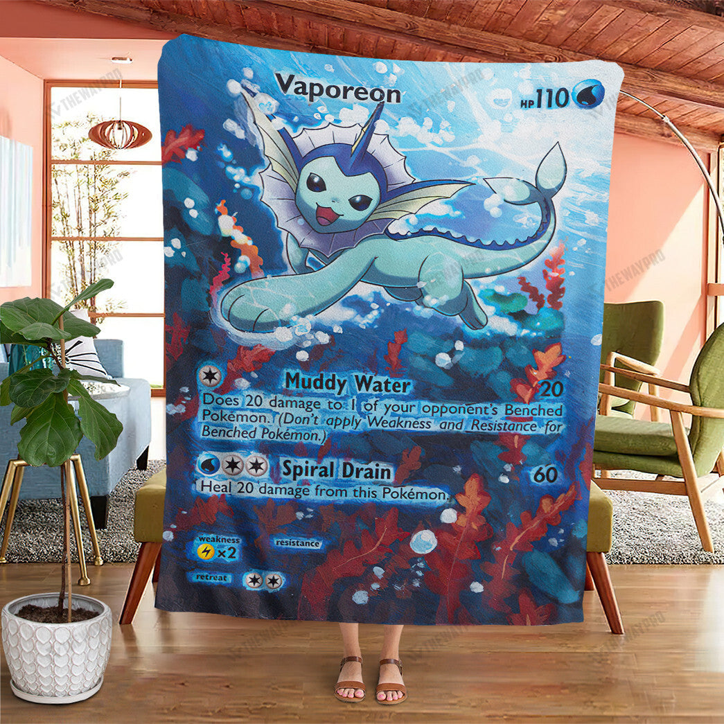 Painted Vaporeon Custom Soft Blanket