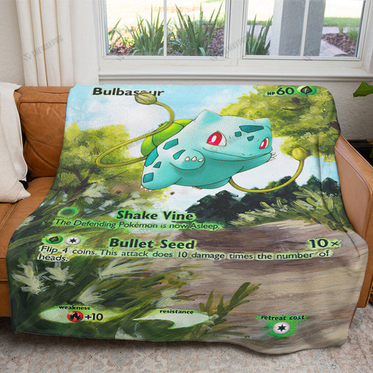 Painted Bulbasaur Custom Soft Blanket