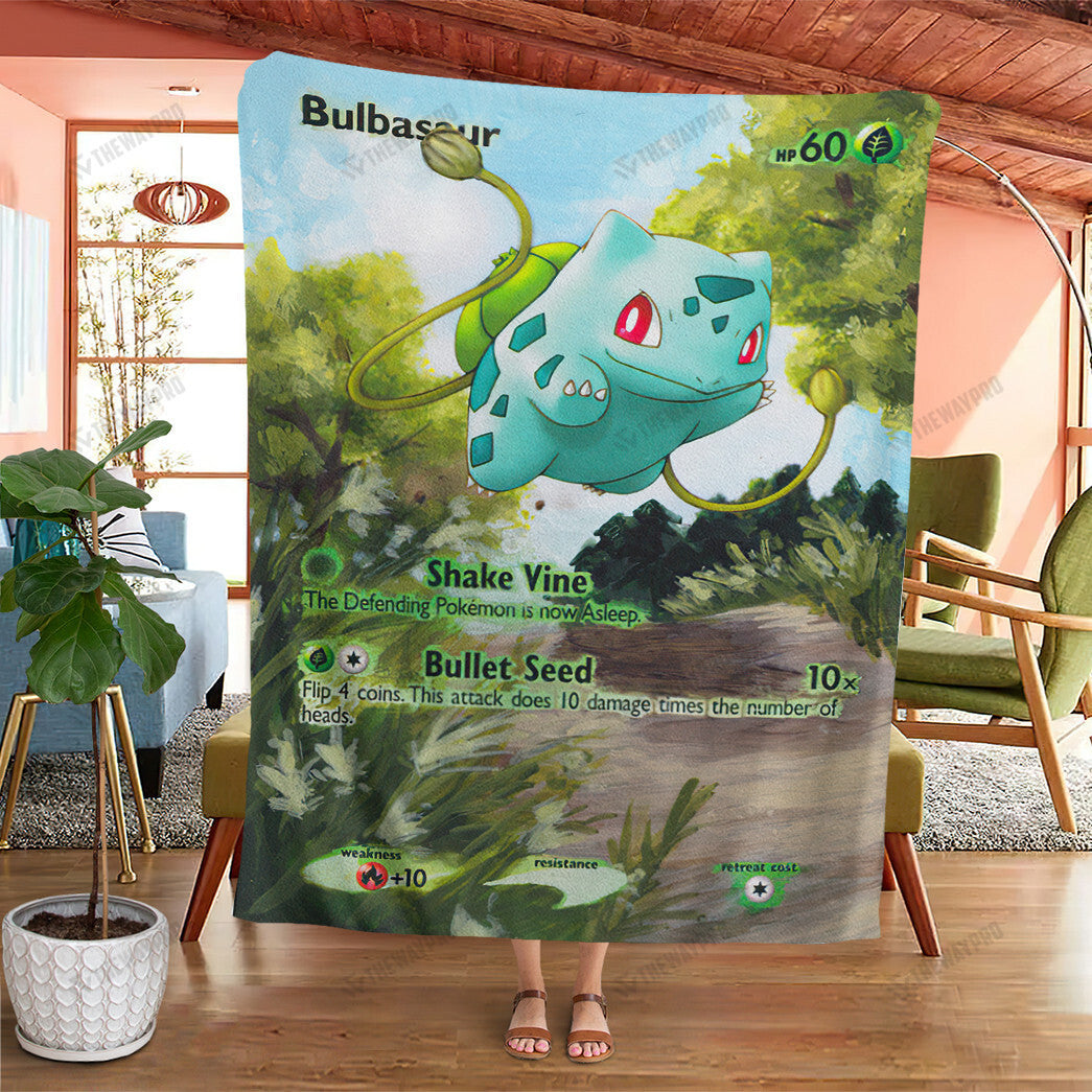 Painted Bulbasaur Custom Soft Blanket