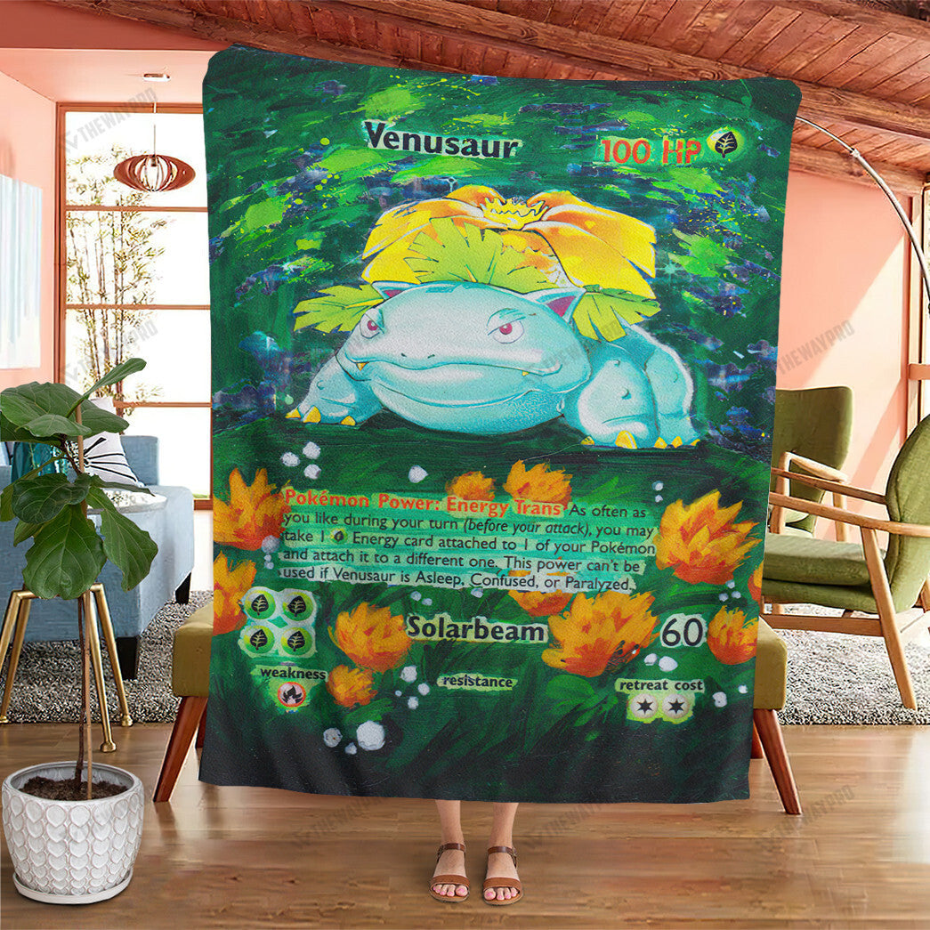 Painted Venusaur Custom Soft Blanket