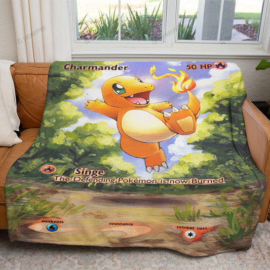 Painted Charmander Custom Soft Blanket