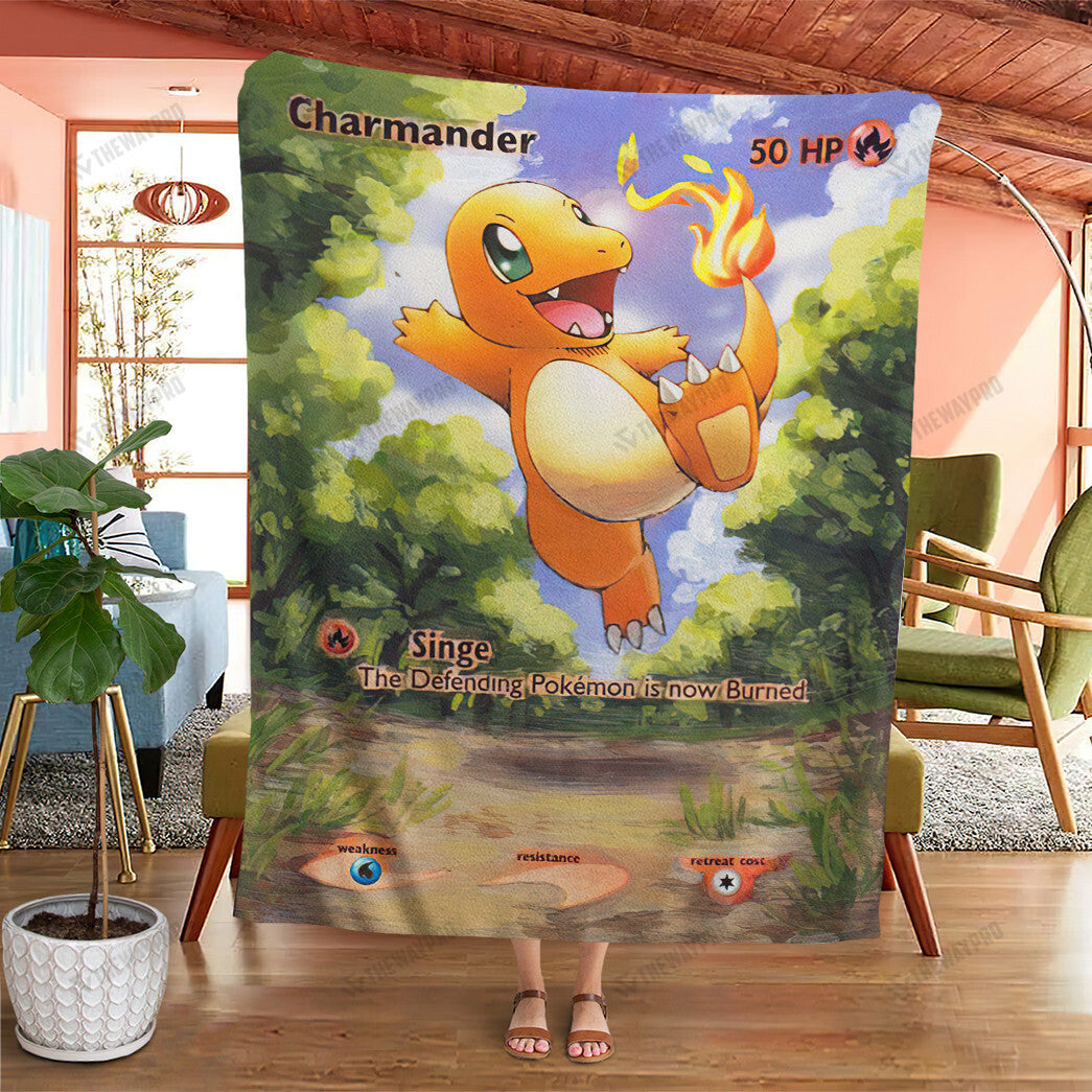 Painted Charmander Custom Soft Blanket