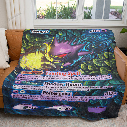 Painted Gengar Custom Soft Blanket