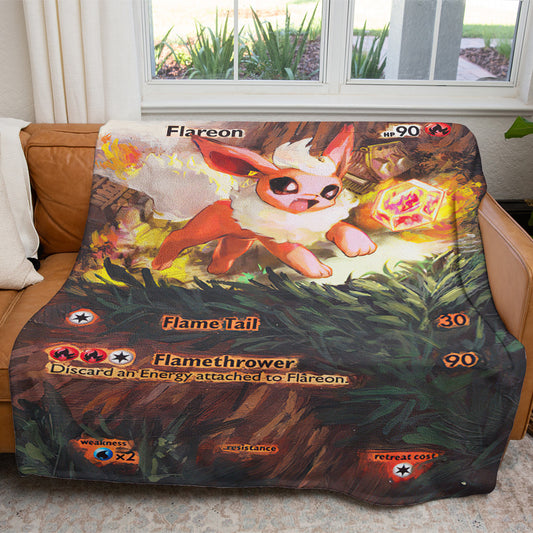 Painted Flareon Custom Soft Blanket