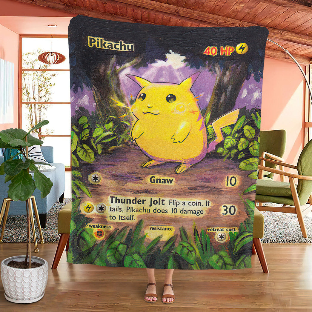 Painted Pikachu Custom Soft Blanket