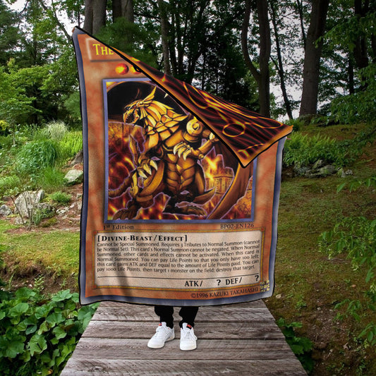 YGO The Winged Dragon Of Ra Custom 2-Side Printed Thicken Soft Blanket