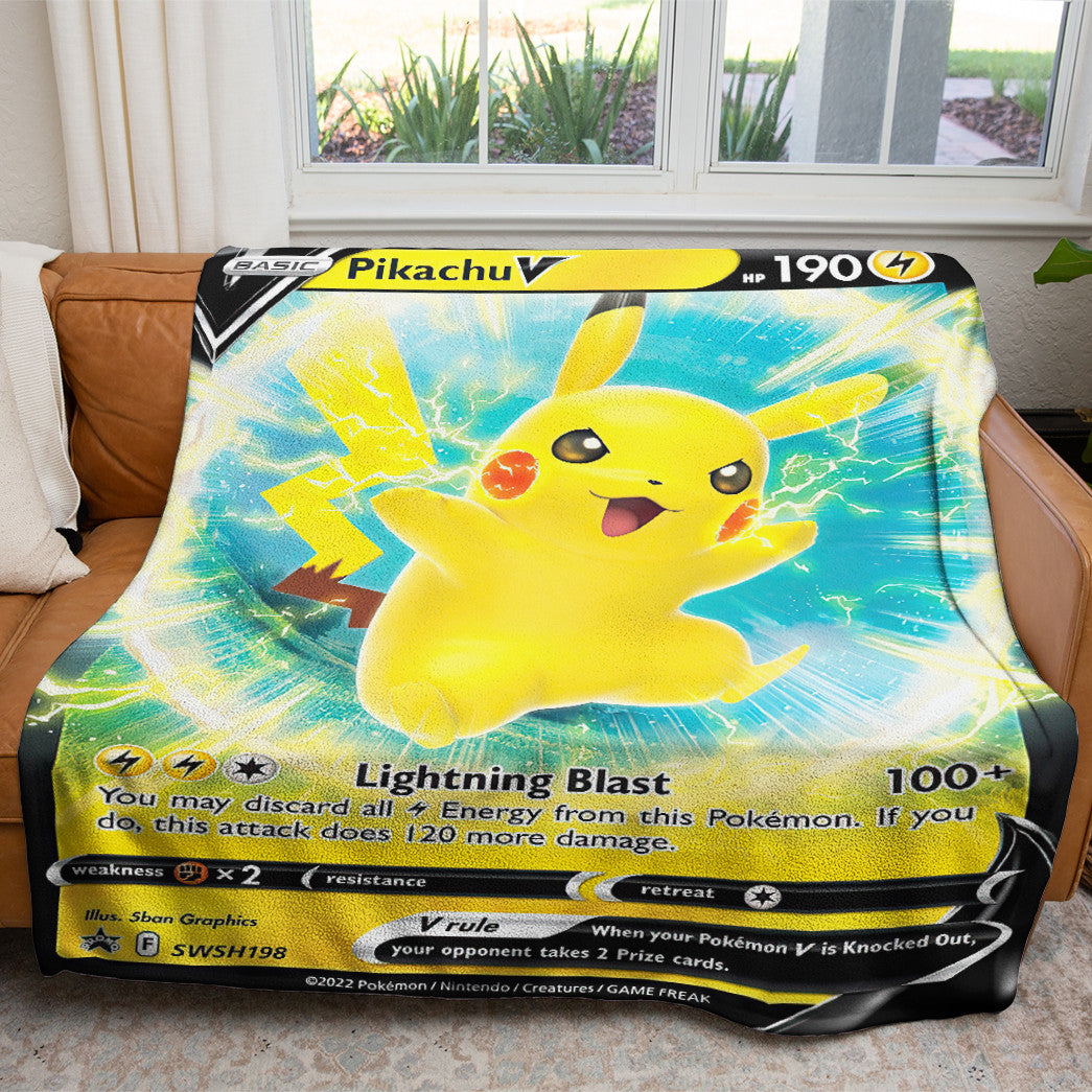 Anime Pikachu V 2022 Soft Blanket