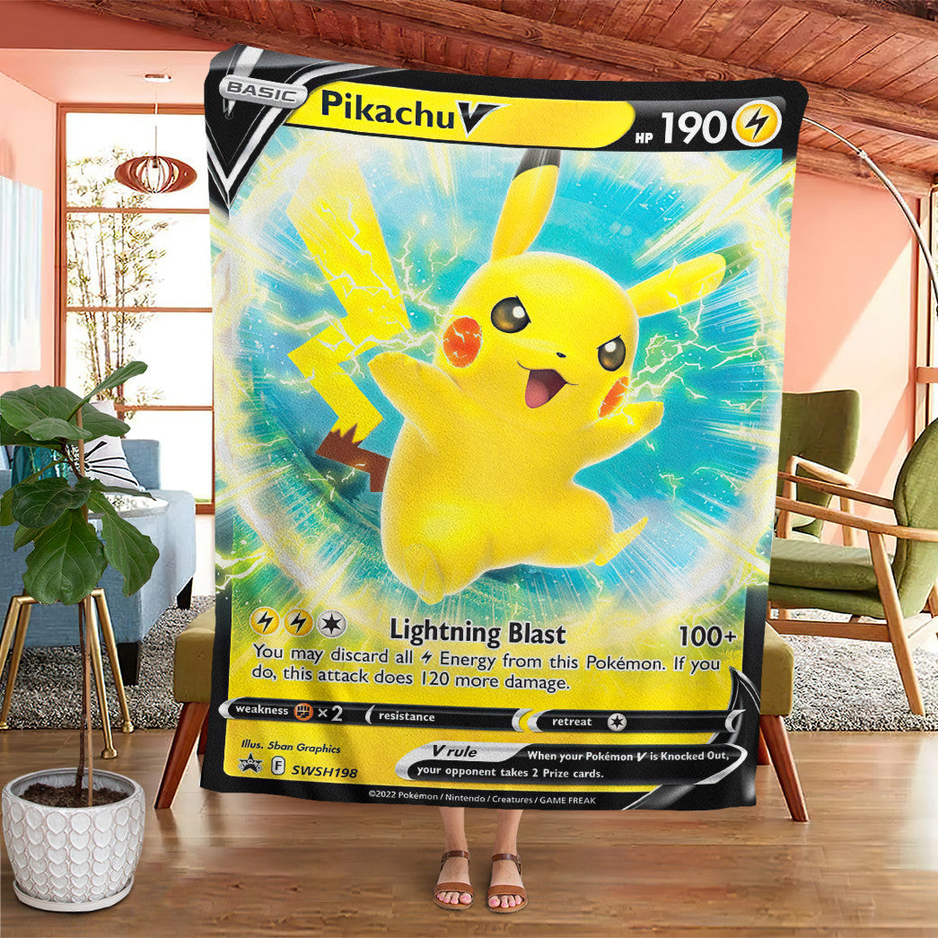 Anime Pikachu V 2022 Soft Blanket