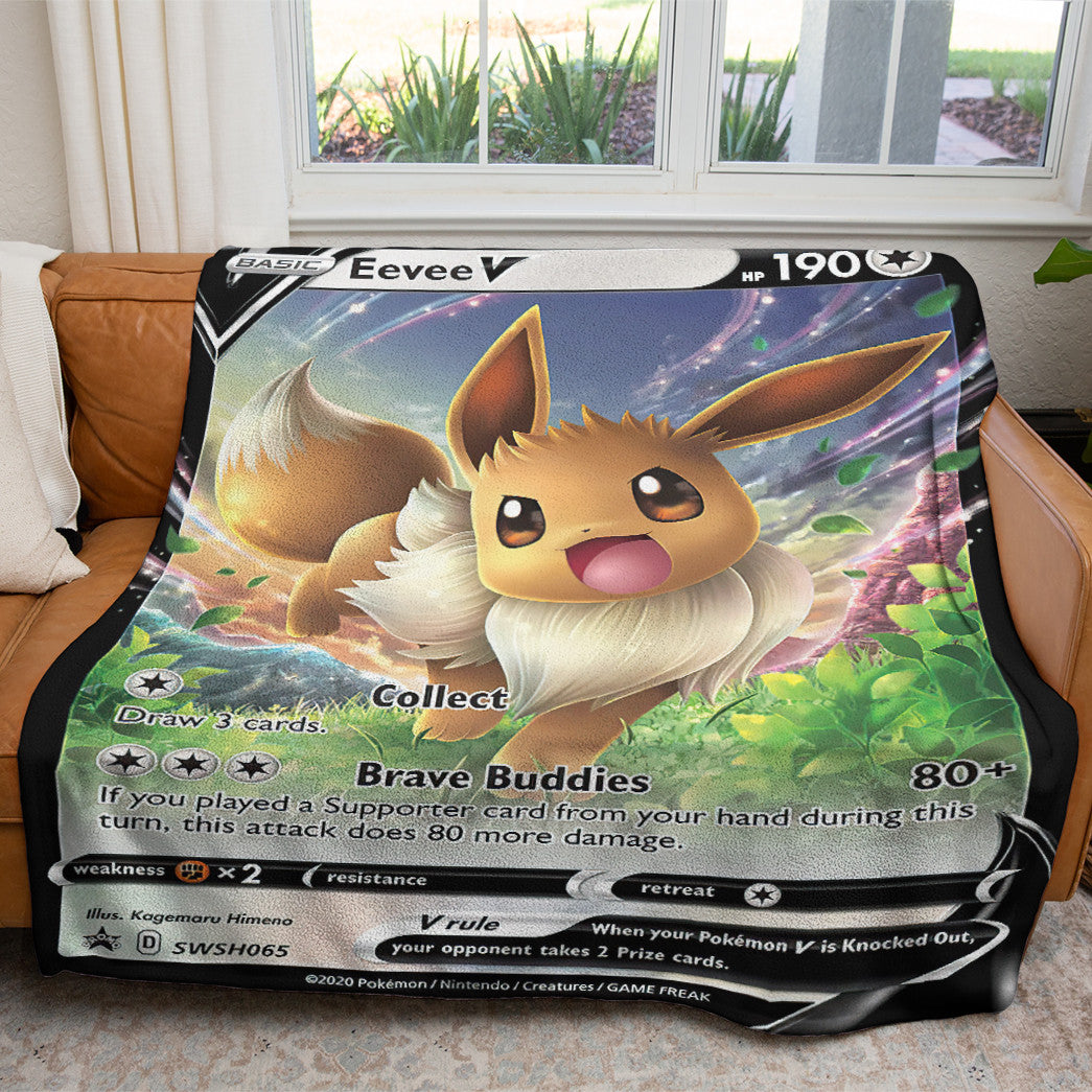 Eevee V 2022 Custom 2-Side Printed Thicken Soft Blanket