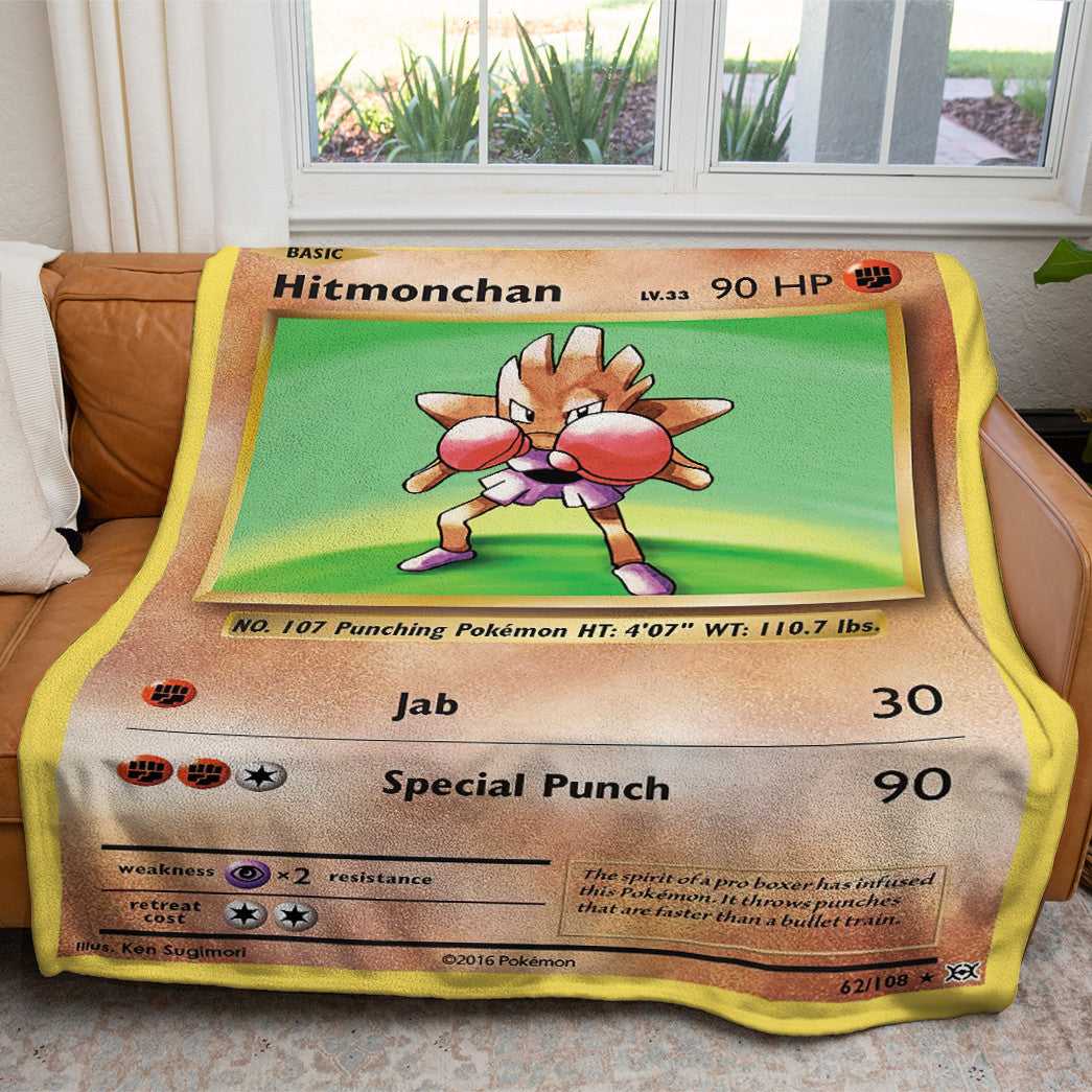 Hitmonchan Custom 2-Side Printed Thicken Soft Blanket